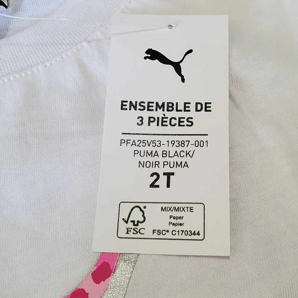 PUMA Kids' 3 Piece Outfit  Girls 2T T-Shirt, Hoodie, Pants  NWT - Picture 6 of 11